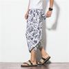 Calças Masculinas de Verão de Perna Larga Calças Tailandesas Masculinas Largas Bloomer Modernas Plus Size Cropped Drop Calças Masculinas Florais