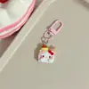 Chaveiro Botão de Sobremesa em Formato de Coelho, Brinquedo de Comida Fofo Pingente DIY, Colorido Doce Acessório para Mochila de Estudante