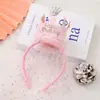 Diadema de Gasa con Corona para el Pelo Transfronteriza Fiesta de Cumpleaños Vestido de Novia Estilo Princesa Feliz Cumpleaños Tocado Lentejuelas Accesorios para el Cabello