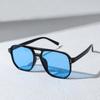 Nuevas Gafas de Sol de Caja Anti-UV Cyber Celebridad Retro Color Jalea Piezas Marinas Doble Varilla Remaches de Arroz Gafas de Sol Aviador