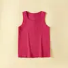Camiseta sem manga 100% algodão para meninos, Camiseta de verão infantil, Camiseta de algodão canelado para crianças maiores e estudantes, Camiseta listrada para meninas