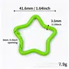 Hebilla de Resorte de Estrella de Cinco Puntas Pintada de Metal Colorida Accesorios para Joyería Llavero DIY Hecho a Mano Anillo de Conexión Colgante Venta al por Mayor