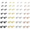 Pendientes de Acero Inoxidable Redondos con Perlas para Mujer, Joyería para Piercing de Hélice de Oreja, Gorro