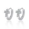 Sentido Avanzado Simple ins Personalidad Diamante Cruz Hebilla de Oreja Nuevo Estilo Viento Frío Círculo Anillo de Oreja Uña de Oreja