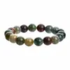 Pulsera Personalizada de Piedra Ágata India Madera Roja con Grano Pulsera de Ágata con Cuentas Cristal de Colores Joyería al por Mayor