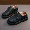 Nuevos Zapatos de Cuero para Niños de Primavera y Otoño Estilo Británico Negro Zapatos de Presentación para Estudiantes de Primaria Zapatos para Niños Zapatos de Presentación para Niñas Zapatos para Niños Medianos y Grandes