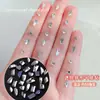Accesorios para Uñas Pedrería de Fondo Plano Tamaño Mini Pequeño Pedrería Blanca Cristalina Resistente al Agua Lavable Rejilla Hot-fix con Forma Adornos de Pedrería Plateada para Uñas