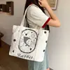 Bolsa de Lona Bolsa de Ombro Feminina de Grande Capacidade Portátil Simples Moda Bolsa Axilar Bolsa de Tutoria Estudantil Dropshipping