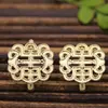 Cobre fundido estilo chino accesorios de borla para ropa china material joyería de vestuario antiguo accesorios de utilería hebilla de presión para tapeta colgante 20*23mm