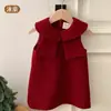 Vestidos de Niña para Navidad y Nochevieja Vestido Chaleco de Bebé Niña Invierno Dulce Aroma a Lana Vestido de Princesa sin Mangas