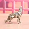 Latão Puro Cão Lobo Grande Cão do Zodíaco Cão Pastor Chinês Objetos Antigos Retrô Decoração de Mesa Animal de Estimação para Chá Artesanato Enfeites