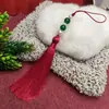Yixiangfei 10cm borla con borlas y cuentas marcapáginas ropa infantil sombrero colgante manualidades cheongsam adornos para hombros de nube