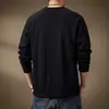 Sudadera de manga larga estilo americano de alta gama para hombre, corte holgado con diseño de paneles de color contrastante, nueva camiseta casual de cuello redondo para otoño
