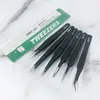 Pinzas de acero inoxidable Pinzas ESD Pinza nido de pájaro Pinzas para injerto de pestañas Pinzas negras