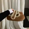 Botas de Nieve Mary Jane de Invierno Bonitas y Feas para Mujer Botines Cortos Patata Pequeña Peluda Zapatos de Algodón 2025 Dedo Gordo Engrosado con Terciopelo