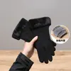 Luvas Femininas com Forro de Lã, Espessadas para Aquecimento, Compatíveis com Tela Sensível ao Toque, Adequadas para Dirigir, Ciclismo, Esqui, Luvas de Algodão para Outono e Inverno, Resistentes ao Frio, Amigáveis à Tela Sensível ao Toque