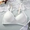 Sutiã Coletor Pequeno para Seios Paramariais Sem Marcas Tira de Gel Respirável Roupa Íntima Sem Aro de Aço Suporte Macio Sutiã Liso de Cor Sólida