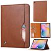 Aplicável à capa de couro para tablet Samsung TabS6lite P610 cor sólida padrão de couro porta-cartões capa protetora P615