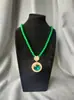 Colar Versátil de Alto Padrão Outono e Inverno Estilo Étnico Corrente Longa para Suéter Pingente de Franja Ruyi Verde Acessórios de Vestuário Joias
