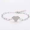 Pulsera de Acero Inoxidable con Forma de Corazón para Pulso Transfronterizo Pulsera de Clip de Papel Europea y Americana Material en Blanco Pulsera de Regalo Navideño Venta al por Mayor