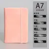 Caderno pequeno A7, mini caderno portátil com alça de PU, ideal para anotações comerciais, papelaria e esboços. Personalização disponível no atacado. 64 páginas.