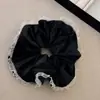 Veludo Lace Retro Coreano Anel de Cabelo Intestino Grosso Grande Faixa de Cabelo Alta Qualidade Elegante Rabo de Cavalo Flor Corda de Cabelo