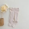 Meia-calça de Malha Nova para Crianças Primavera e Verão 2023 Cor Sólida Branca Vazada Meia-calça Leggings para Meninas Estilo Coreano Meia-calça