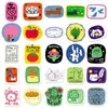 50 adesivos fofos originais, desenhados à mão no estilo ins, infantis, coreanos, à prova d'água, decorativos para capa de celular