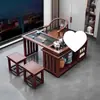 Mesa de té giratoria para balcón, mesa de té pequeña móvil, nuevo modelo para uso doméstico, mesa integrada totalmente automática, mesa y sillas de té pequeñas de madera maciza de alta gama