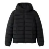 Nueva chaqueta de algodón cálida de otoño e invierno para mujer, con capucha, cortavientos, suave, tacto de alta gama, color liso, versátil, con bolsillos y cremallera