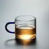 Venta al por mayor de fábrica en stock taza pequeña taza con asa pequeña taza de té de vidrio de borosilicato alto taza de maestro taza de té de vidrio transparente