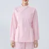 Uniforme de Enfermeira Feminino Fato Dividido de Manga Longa Conjunto Completo de Shorts Azuis de Verão Manga Curta Tamanho Grande Uniforme de Trabalho Médico