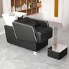 Lavabo de Cerámica para Lavado de Cabello para Salones de Belleza, Estilo Simple Semi-Reclinable, Cama de Masaje y Lavado para Salón de Belleza, Venta Directa del Fabricante