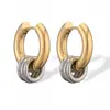 Pendientes Personalizados Simples Retro Europeos y Americanos Chapados en Oro de 18 Quilates de Acero Inoxidable para Mujer Estilo Ins Nicho de Gama Alta Versátiles