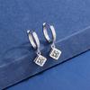 Pendientes de plata de imitación de moissanita de 1 quilate con diseño de princesa, estilo popular, de moda, para mujer.