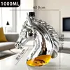 Botella de vino de vidrio de borosilicato alto, botella de whisky con forma de caballo, botella de vino de vidrio creativa de alta gama con forma de animal del zodiaco