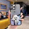 Funda de Teléfono con Espejo para Cachorro Lindo iPhone16 17 Corazón Dibujos Animados Serie Completa Apple 18Pm Espejo de Maquillaje para Niñas