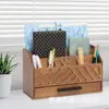 Tocador Escritorio Cosméticos Herramientas Caja de Almacenamiento de Madera Escritorio Papelería Artículos Varios Suministros Caja de Almacenamiento de Madera Maciza