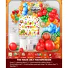 Conjunto de Balões de Aniversário Infantil para Crianças de 1 a 5 Anos, Suprimentos de Decoração para Cena de Festa, Conjunto Completo para Meninos e Meninas