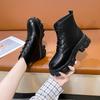 Botas Martin de estilo británico para otoño e invierno de 2022, botas cortas con plataforma y cordones delanteros versátiles para estudiantes femeninas de estilo coreano