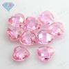 Gema Huagang en forma de corazón, circonita cúbica rosa, piedra desnuda, doble tortuga, cara a cuadros, accesorios de joyería DIY
