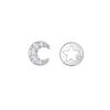 Pendientes de luna y estrella huecos para mujer, populares en Internet, pendientes de luna y estrella cortos y asimétricos, 2024.