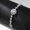 Pulseira de Prata S925 Estrela e Lua em Estoque Ajustável Puxável Pulseira de Moissanita para Mulheres Joias Atravessando Fronteiras Atacado