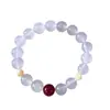 Pulsera Brazalete de Piedra Bruta Ágata Blanca Calcedonia Aguamarina Jade Cristal Amarillo Wenwan Regalo de Cumpleaños para Mamá Día de la Madre