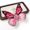 Bofiya Super Hada Clip Realista de Mariposa Pasador Elegante Pinza de Tiburón para Moño Accesorio de Cabello de Alta Gama Tocado