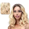 Peruca quente de comércio exterior moda europeia e americana cabelo cacheado ondulado parcial touca frontal de renda peruca natural touca