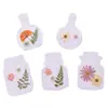Botella Serie Qimeng Paquete de Pegatinas PET Flor Seca para Botella Pegatina para Diario Marcador Transparente Decoración de Pegatina para Botella de Vidrio