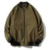 Jaqueta Harrington Vintage de Voo para Homens Streetwear de Primavera Jaqueta de Baseball Oversized com Zíper