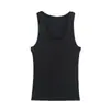 Ropa de Mujer de Comercio Exterior 2026 Estilo Europeo y Americano Moda Casual Ajuste Delgado Sin Mangas Cuello en U Camiseta sin Mangas Acanalada F612727