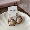 Estilo Coreano Color Café Lindo Oso de Dibujos Animados Niños Pinza para el Cabello Flequillo Niñas Dulce Lazo de Tela Pinza para Flequillo